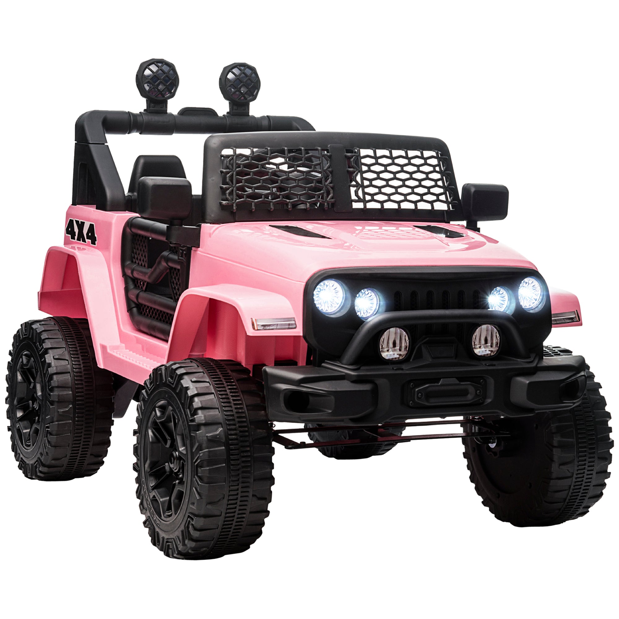 Electric off-road truck for kids by Nova Mart, 12V ride-on vehicle with remote control, MP3 music, and adjustable speed.