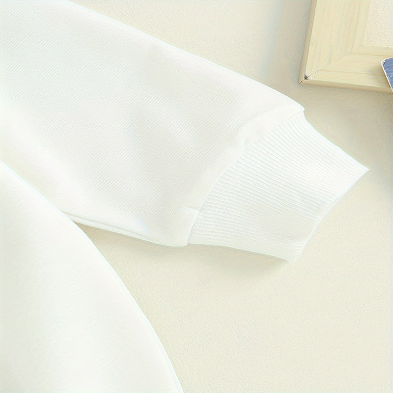 Baby boy's 2-piece sweatshirt set by Nova Mart with letter print top and matching drawstring jogger pants for spring and fall.