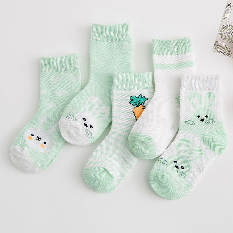 Breathable cotton baby socks for boys and girls, soft and comfortable, by Nova Mart, shown in a close-up image.