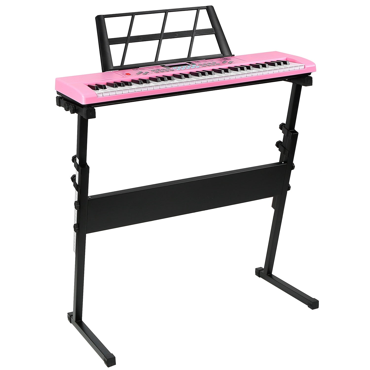 Nova Mart 61-key electronic music keyboard with stand and microphone, suitable for beginners and kids learning musical piano.