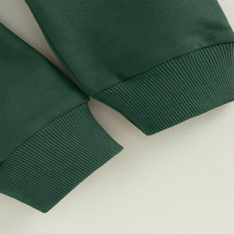 Baby boy's 2-piece sweatshirt set with letter print top and drawstring jogger pants, perfect for spring and fall by Nova Mart.