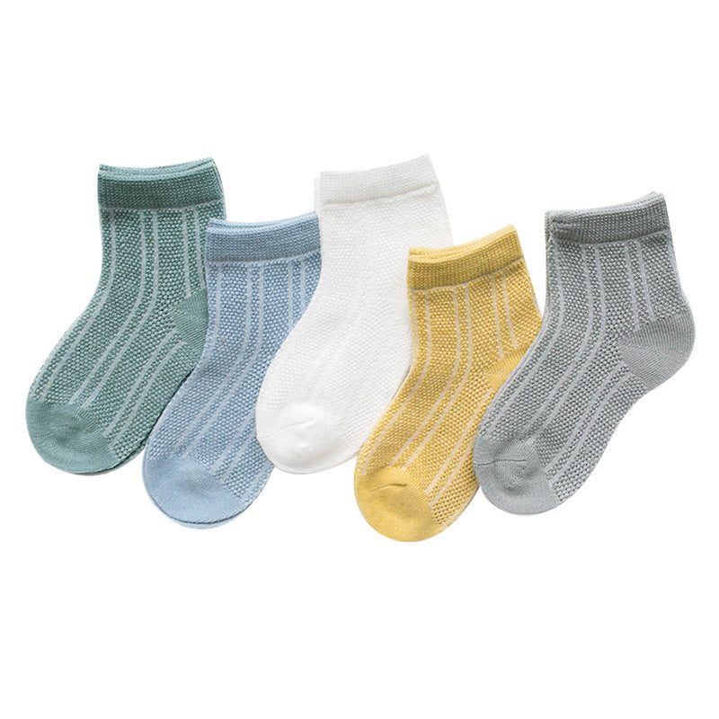 Breathable cotton baby socks for boys and girls, soft and comfortable, designed by Nova Mart for gentle infant foot wear.