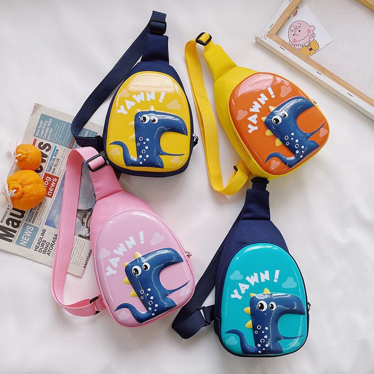 Colorful cartoon 3D hard shell chest bag for kids by Nova Mart, featuring a playful design and durable construction.