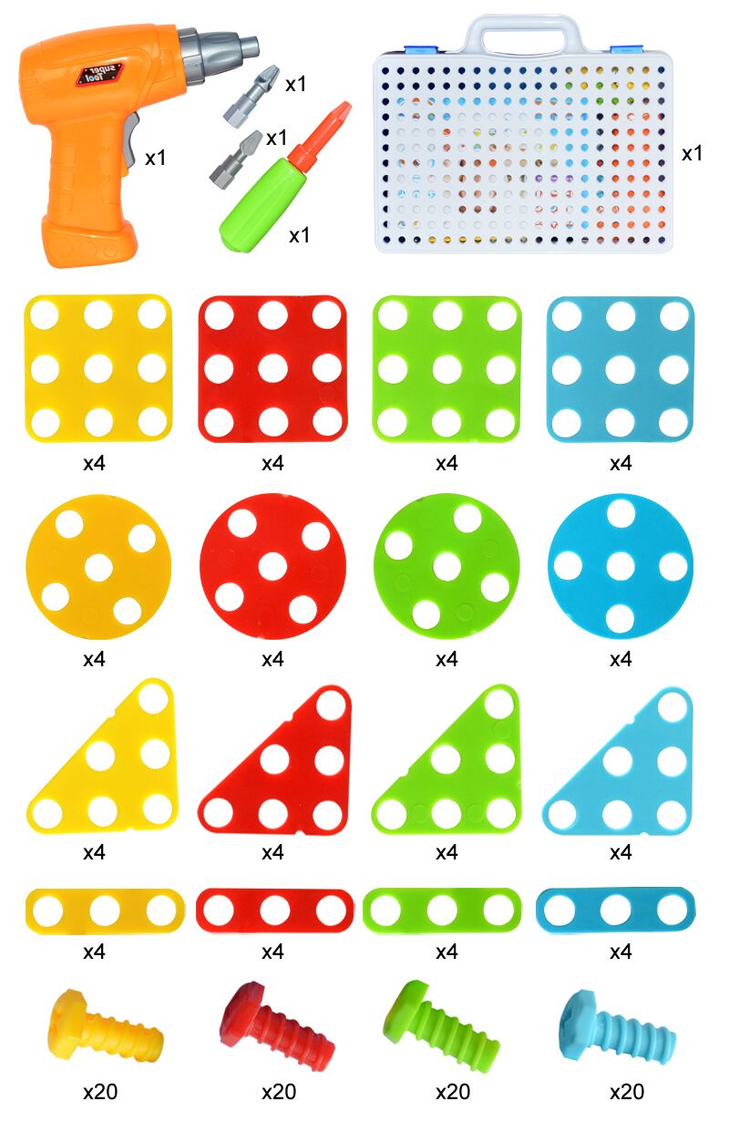 Kids' DIY Magic Drill & Screws Puzzle Set from Nova Mart, educational block set with drill and screws for creative building.