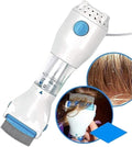Hair removal device with close-up insets showing hair removal process.