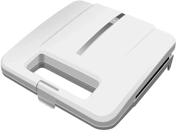 White rectangular device with a slot on a white background