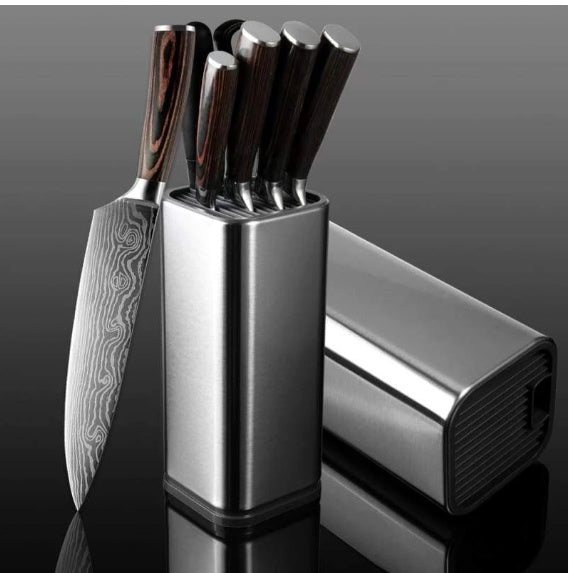 Nova Mart multifunctional kitchen knife holder and cutlery storage rack with organized slots for knives and utensils.