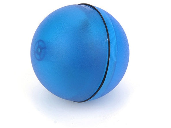 Blue exercise ball with a black band on a white background