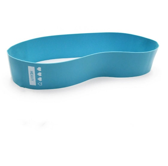 Blue resistance band on a white background