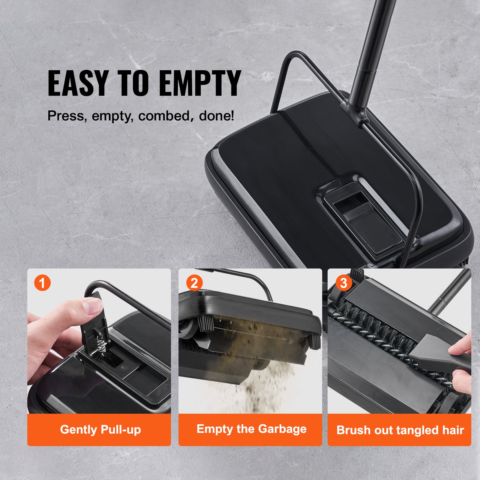 Black pet grooming tool with instructions on how to use it, featuring the brand 'YVOR'.