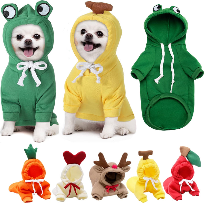 Cute fruit design pet sweater by Nova Mart, warm winter dog clothes for small and medium dogs, cozy and stylish for winter.