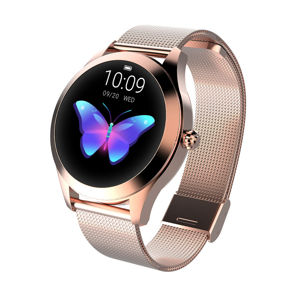 Smartwatch with a butterfly display on a white background