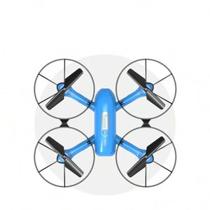 Blue and black drone on a white background